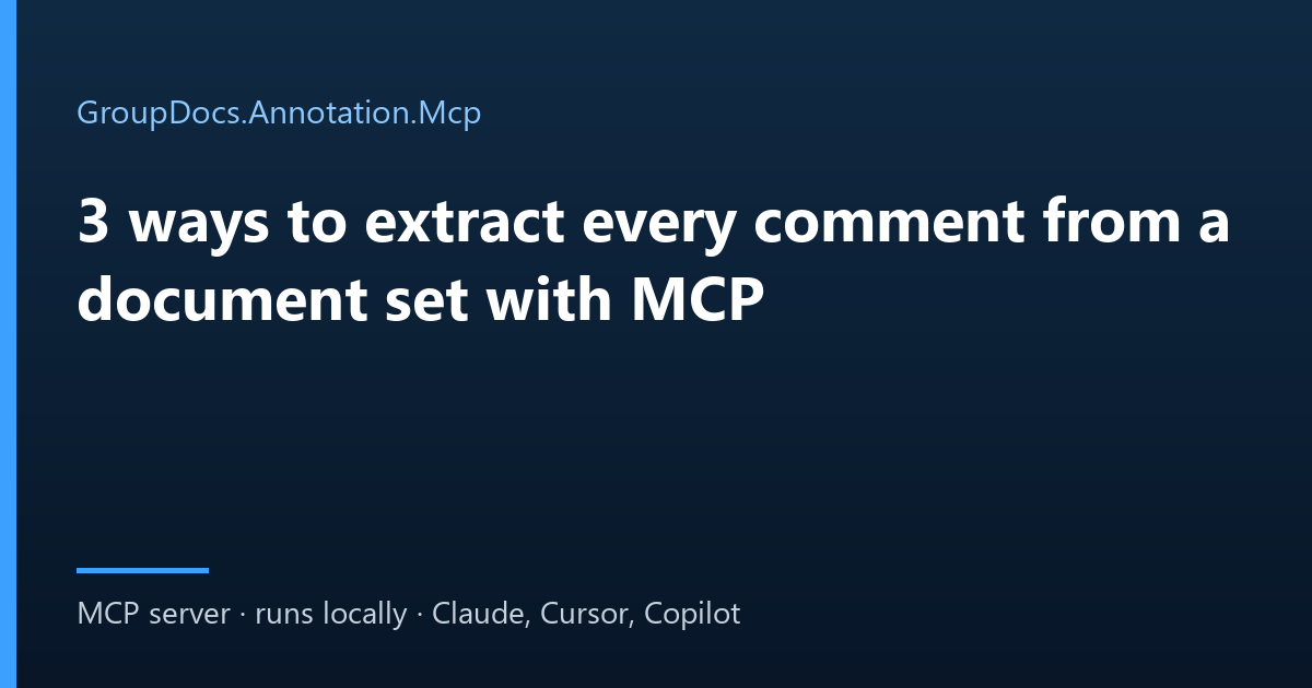 Extract annotations from PDF with an AI agent: comments from several documents collected into one list