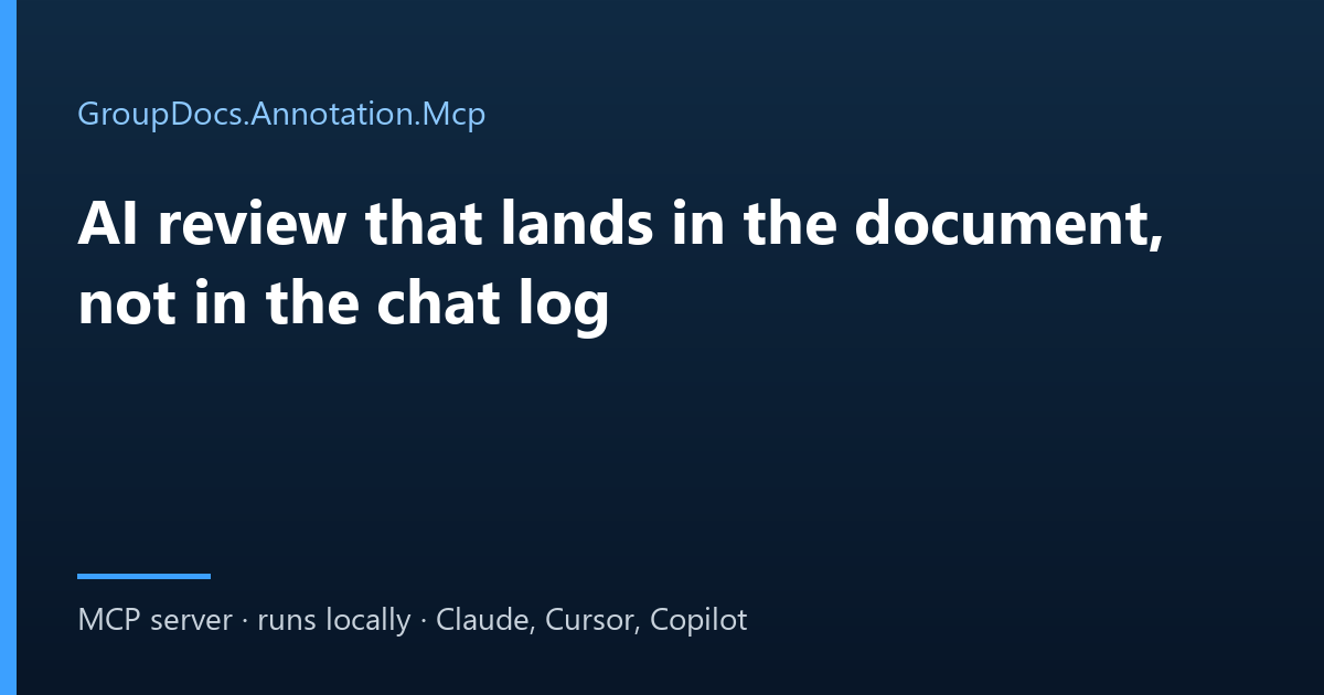 Annotate documents with an AI agent: review comments placed inside a document page instead of a chat window