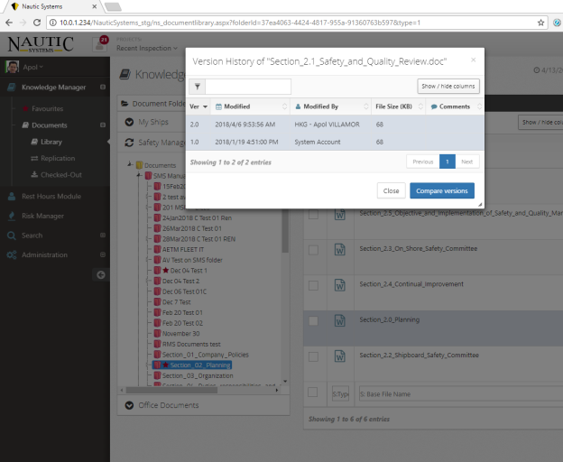 Document Version Comparison