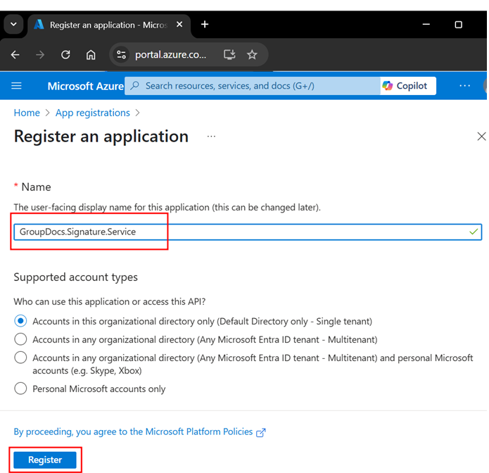 Pantalla de configuración de API de firma de PDF segura con configuraciones de seguridad