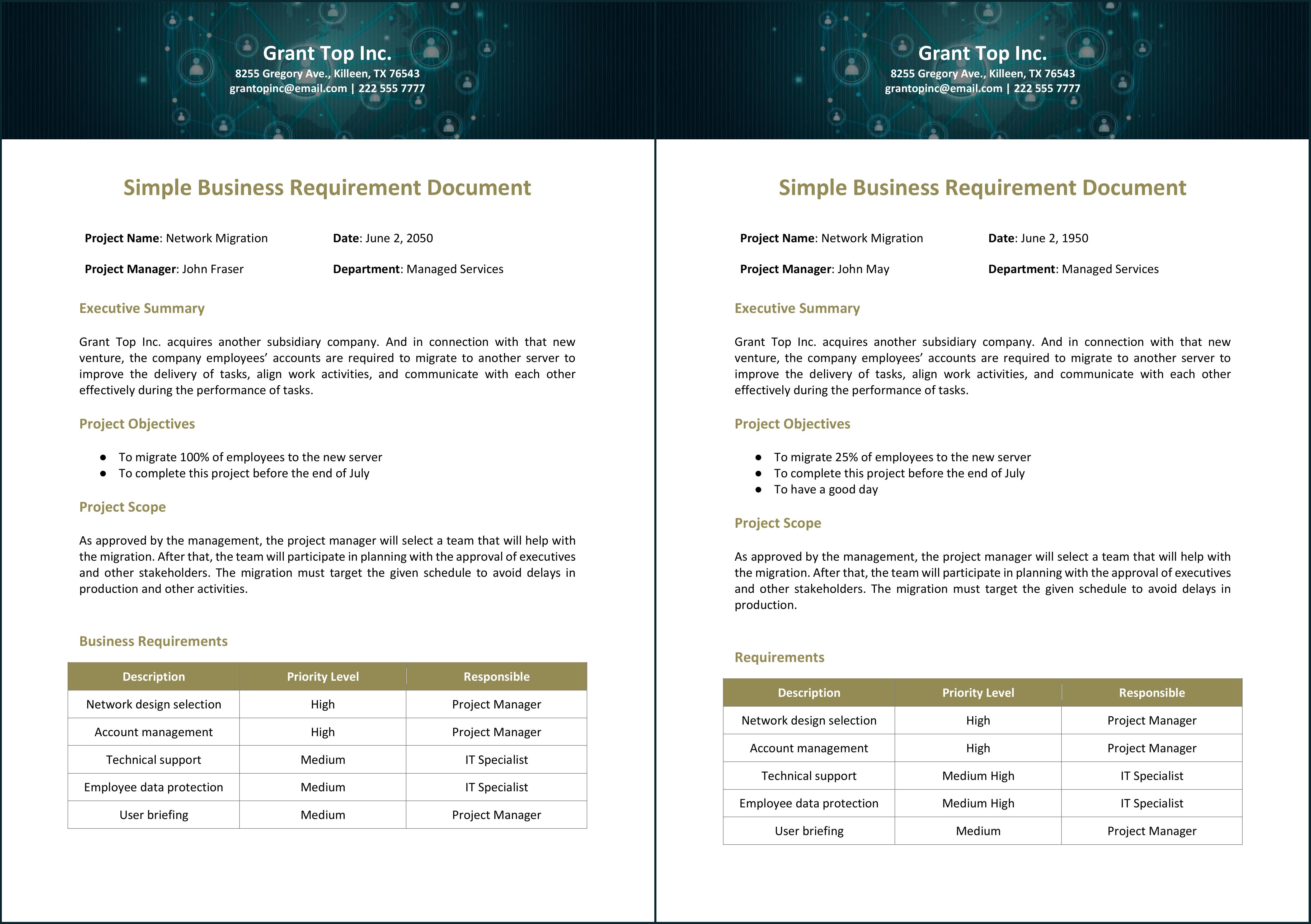 فایل‌های منبع و هدف نمونه برای GroupDocs.Comparison.