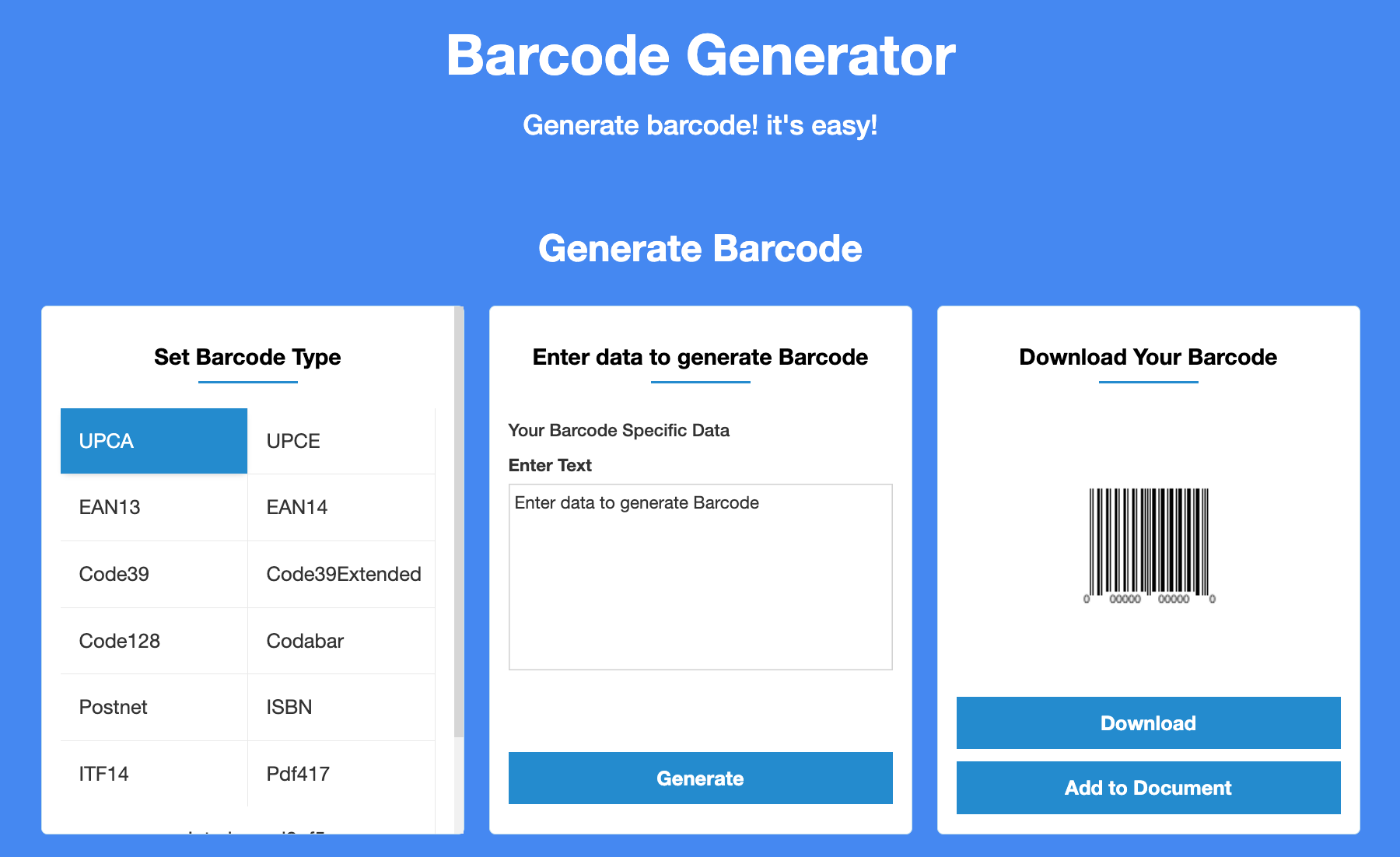Application de génération de codes-barres en ligne