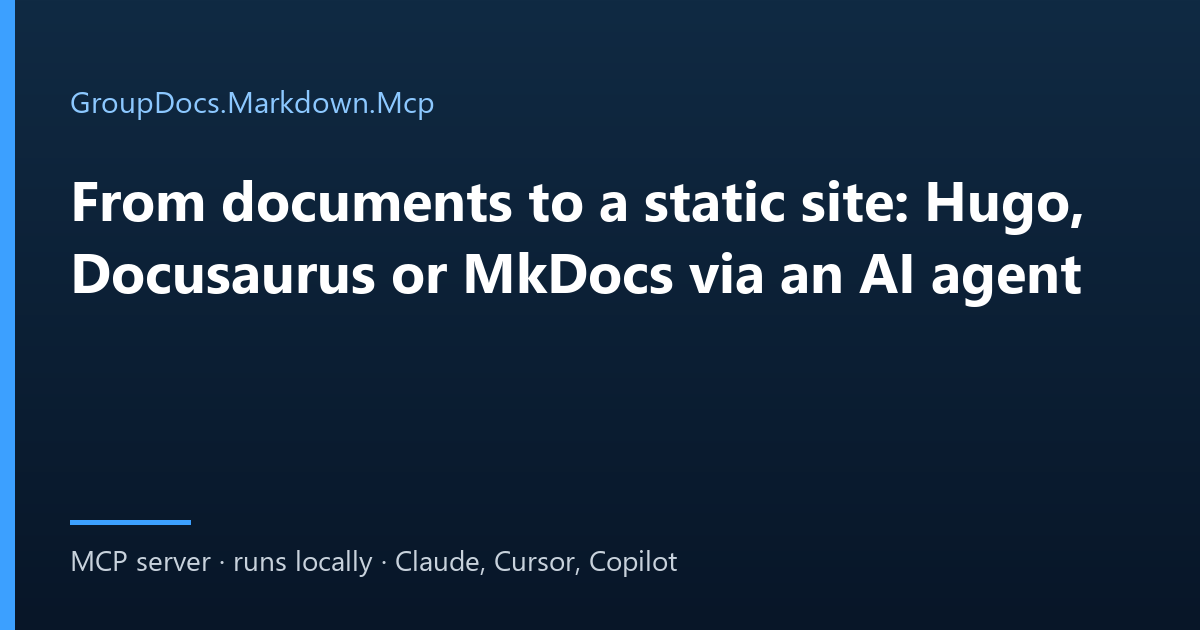 Publish documents as a static site: Word files converted to Markdown with front matter for Hugo