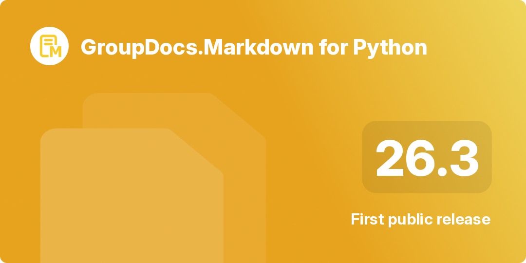 GroupDocs.Markdown pro Python přes .NET — Export PDF, Word, Excel a EPUB dokumentů do Markdownu