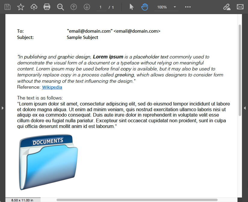 Geconverteerd PDF-bestand van MSG