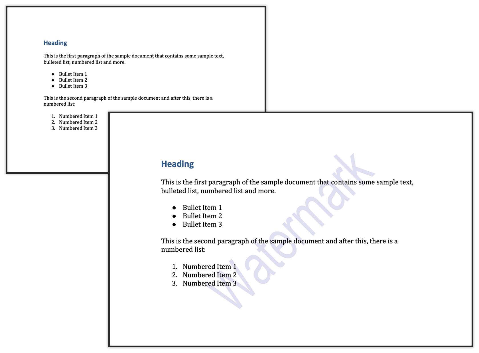 Przykład tekstowego znaku wodnego w dokumencie programu Word przy użyciu języka Java
