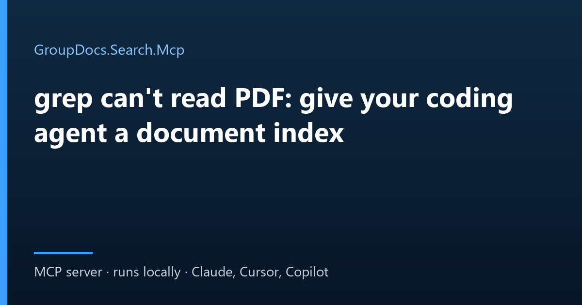 Claude Code searching PDF and Word documents in a repository with GroupDocs.Search.Mcp