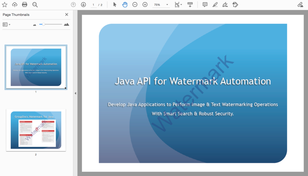 ข้อความลายน้ำเป็น PDF
