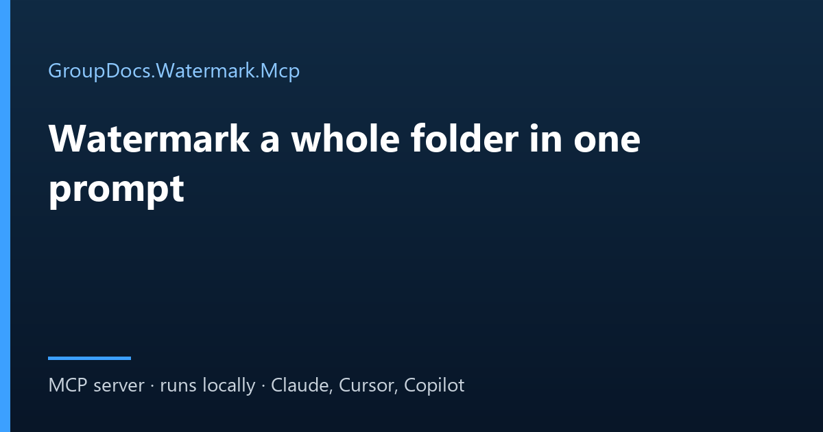 Batch watermark documents: an AI agent stamps every PDF in a folder with one prompt