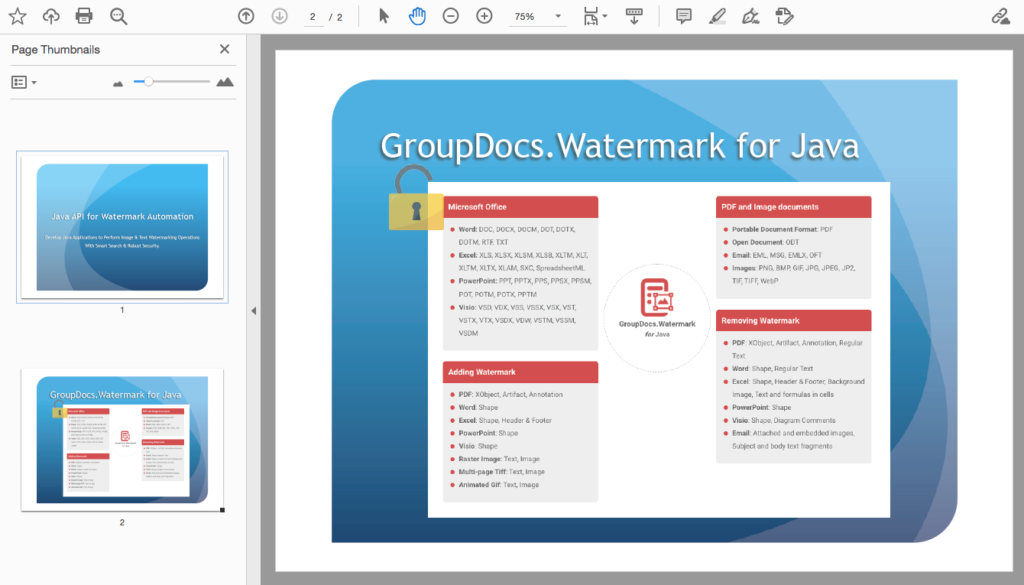 Image Watermark to PDF
