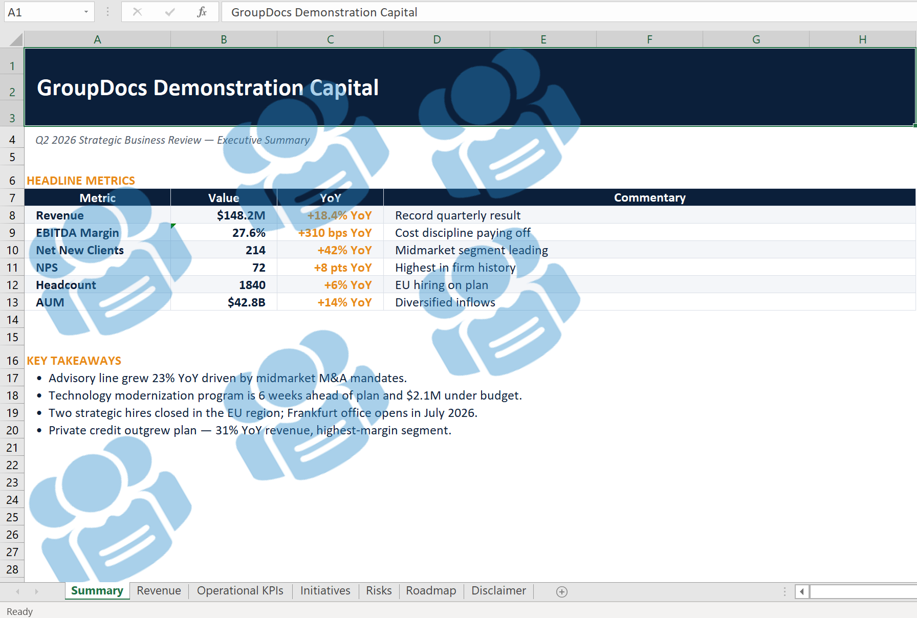 平鋪圖示浮水印已套用於文件