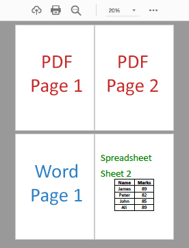 将不同文件类型的选择性页面合并为一个 PDF C#