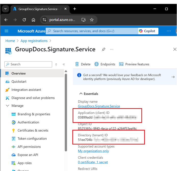 用于数字签名权限的 Azure Key Vault 访问策略设置界面